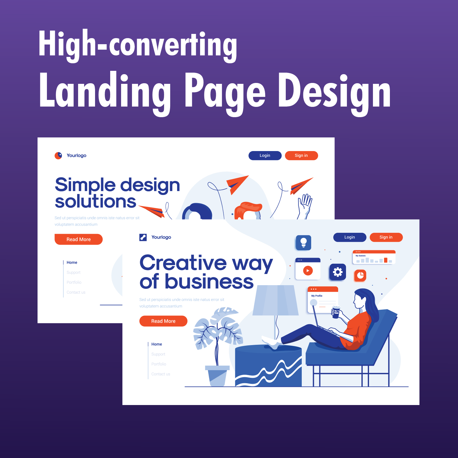 High converting landing pages design service for business websites